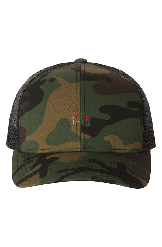 Green Camo/ Black Trucker-Cap